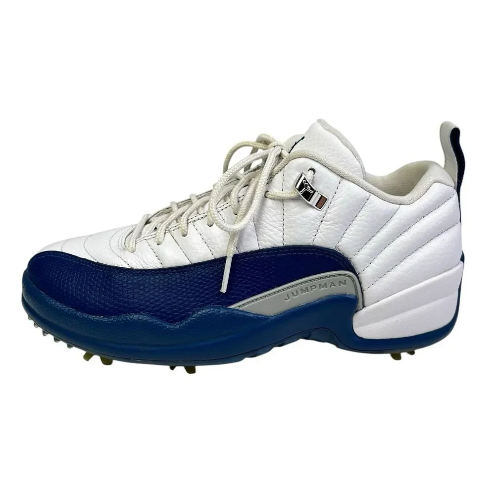 Nike Air Jordan 12 Golf Shoes Mens Size 8 White Blue DH4120-101 Cleats Jumpman